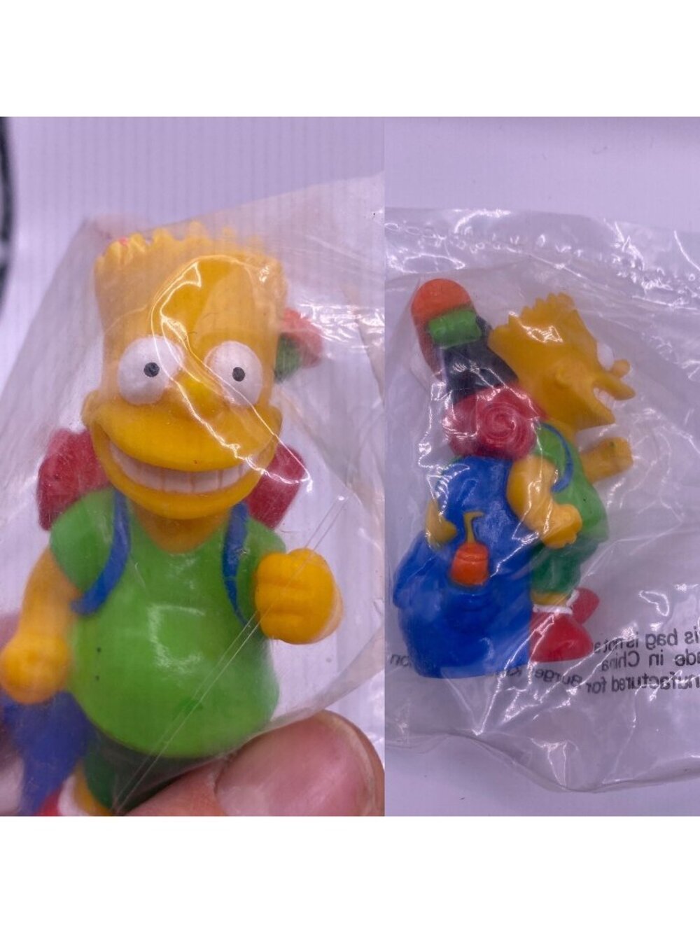 Bart Simpson Backpack Figure Toy In Sealed Plastic Bag - Colorful Collectible Fi